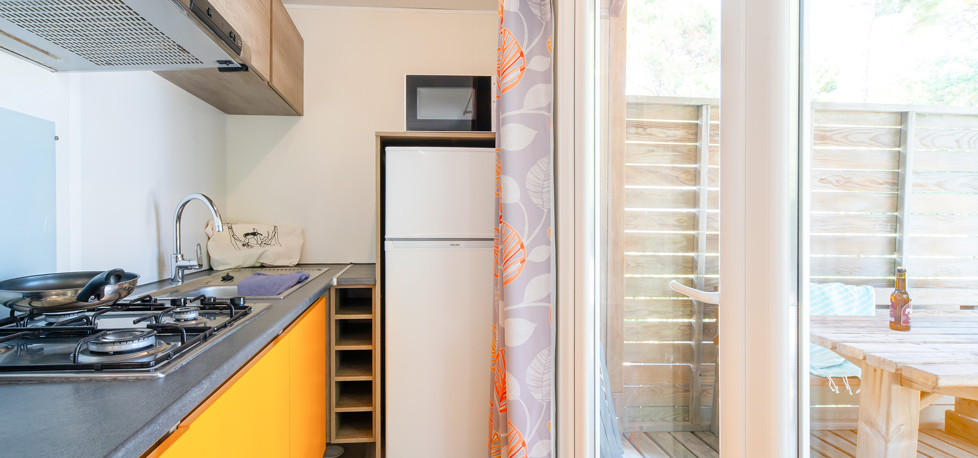 Camping san damiano bungalow declik cuisine